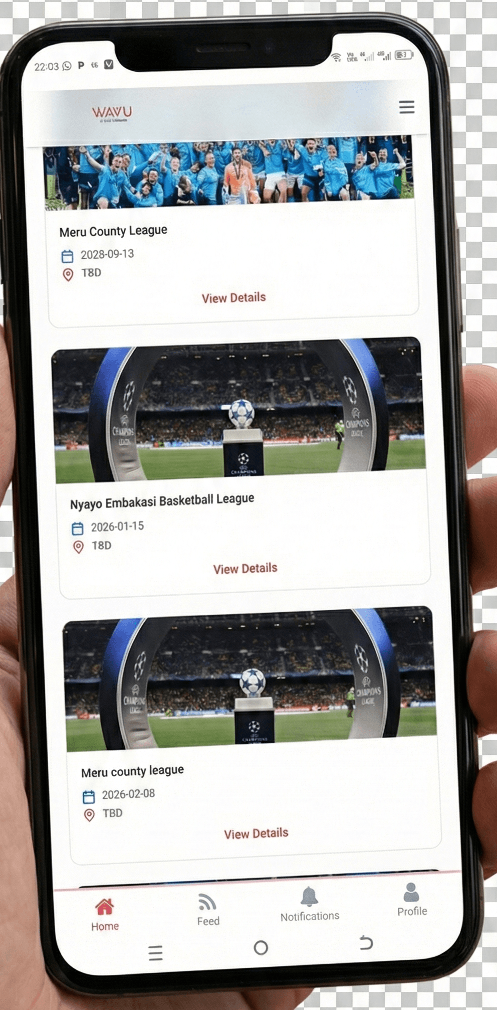 wavu sports mobile application